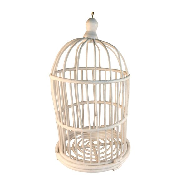 White Woos Decorative Birdcage With Removable Bottom For Plants Or Decor  17" T - Picture 1 of 8